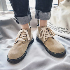 Veterschoenen boots met suède afwerking