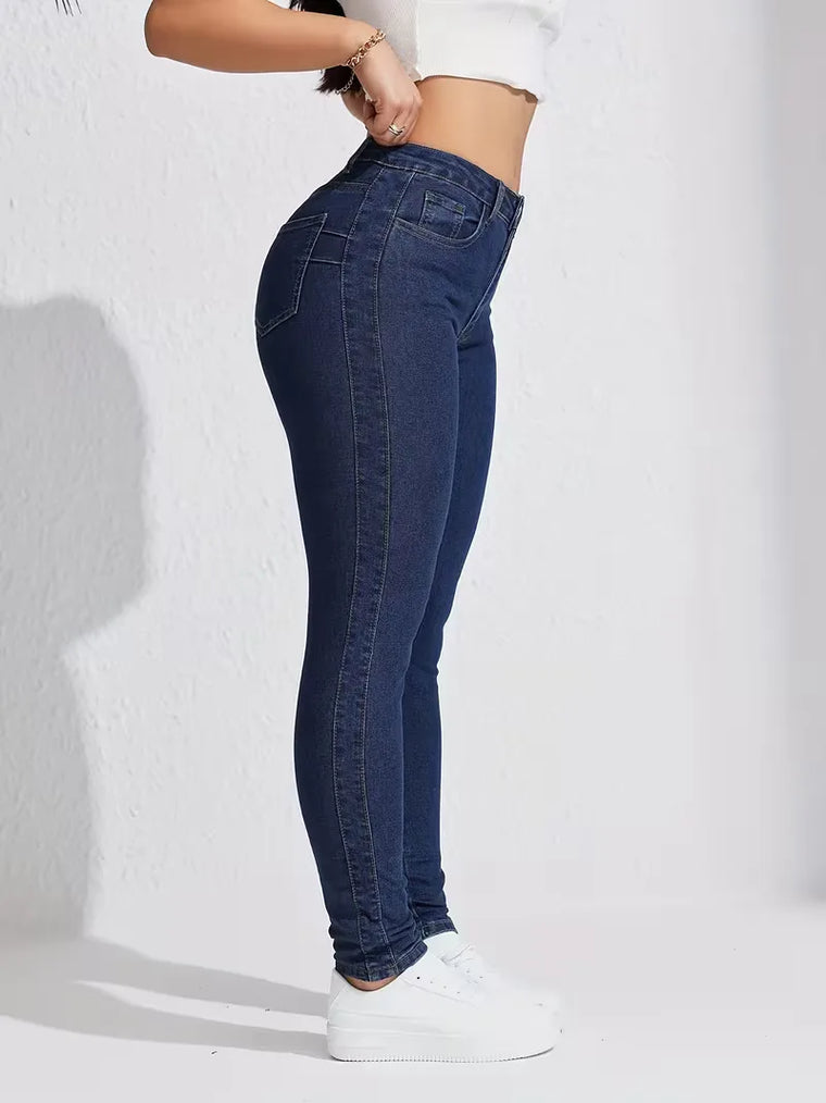 Skinny jeans met high waist
