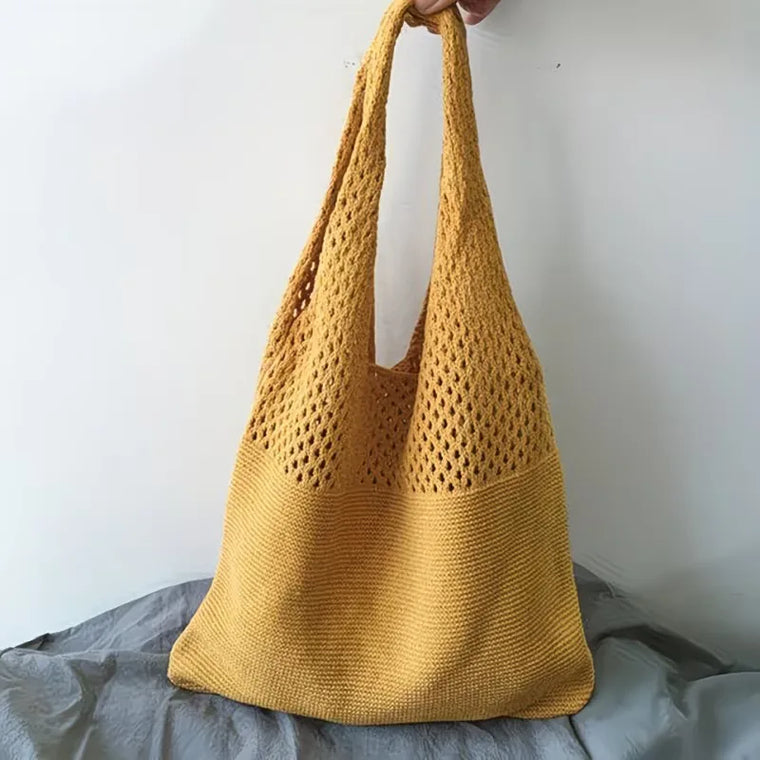 Shopper met hollow crochet design