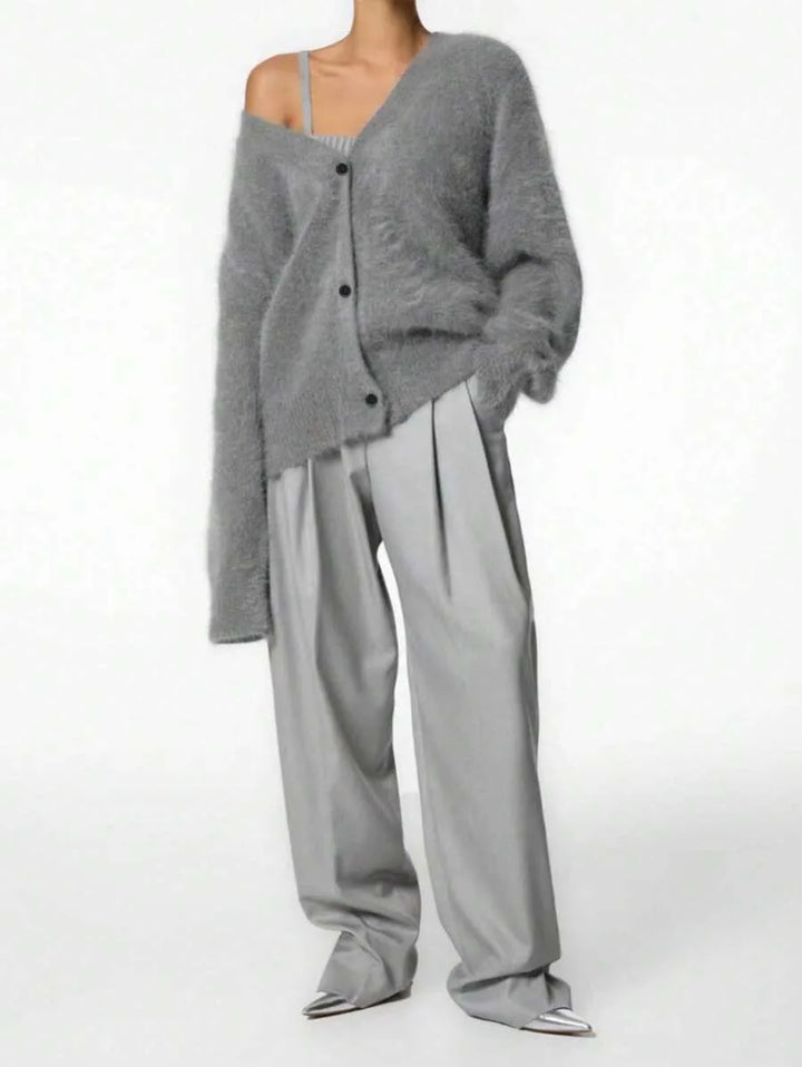 Oversized cardigan met V-hals