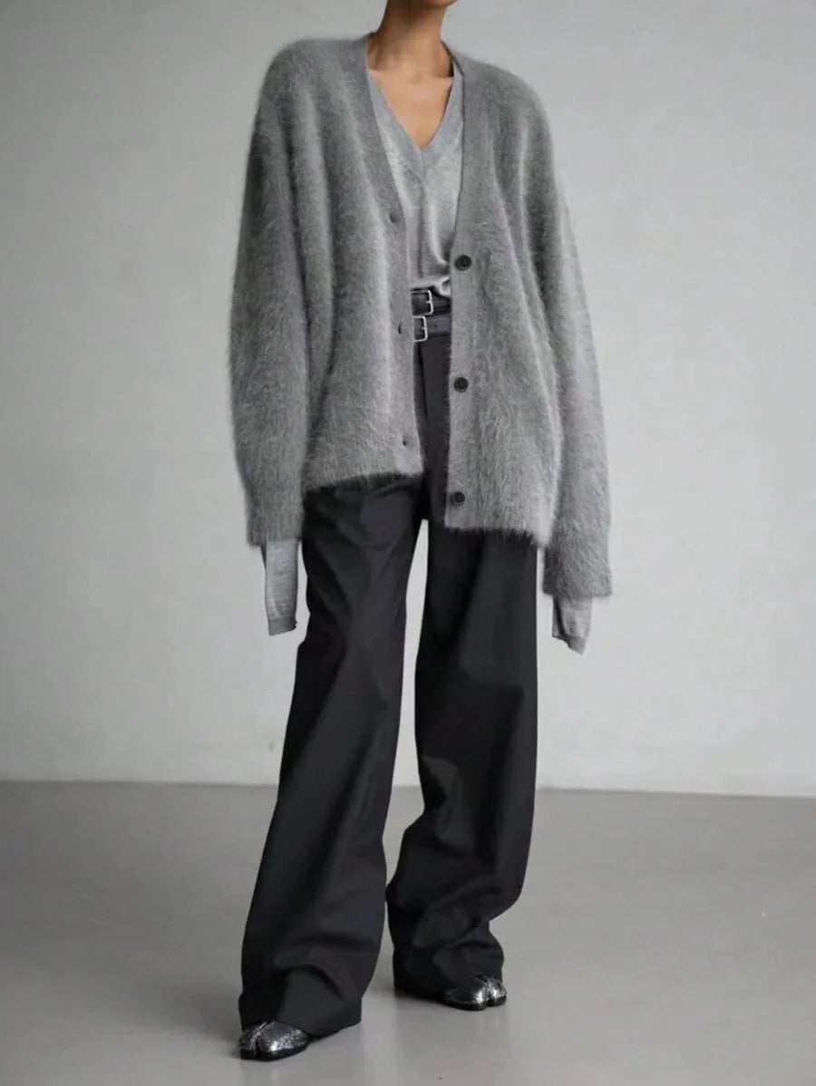 Oversized cardigan met V-hals