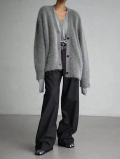 Oversized cardigan met V-hals