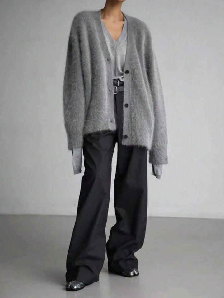 Oversized cardigan met V-hals