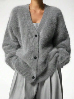 Oversized cardigan met V-hals