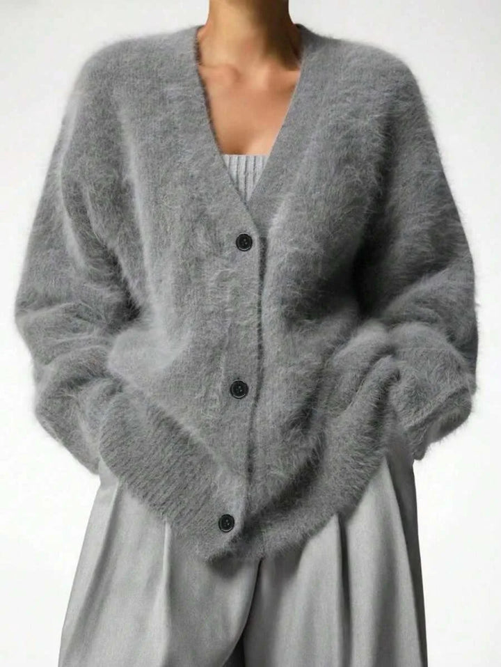 Oversized cardigan met V-hals