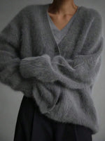Oversized cardigan met V-hals