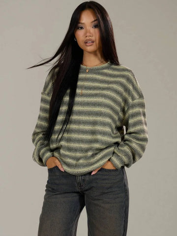 Oversized sweater met gestreept patroon