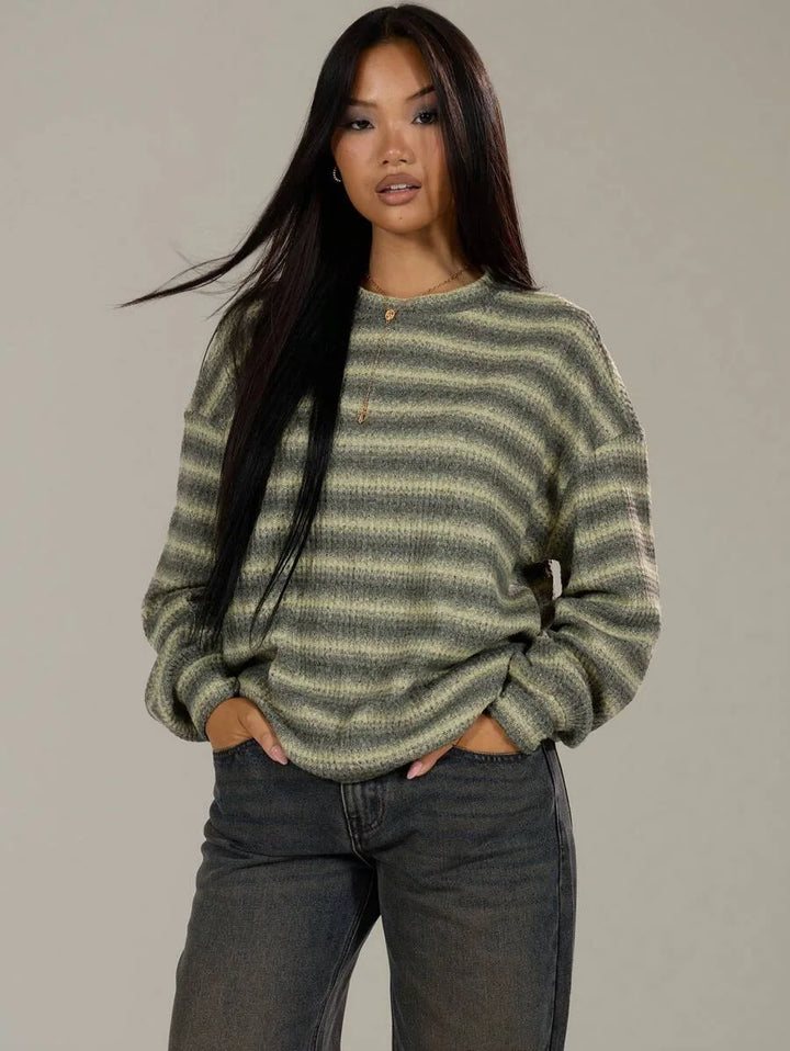 Oversized sweater met gestreept patroon