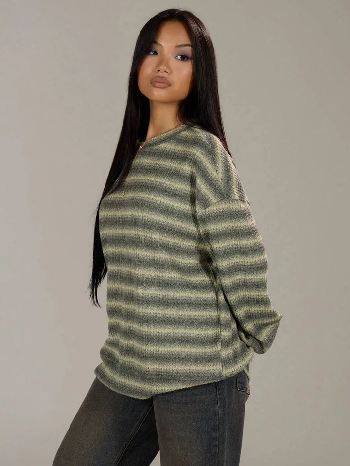 Oversized sweater met gestreept patroon