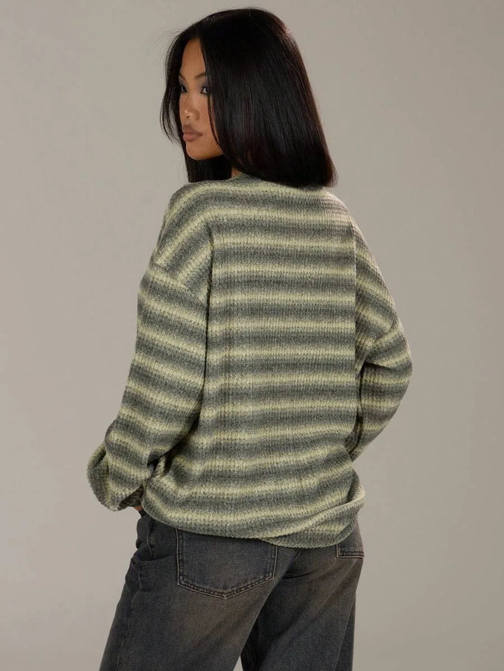 Oversized sweater met gestreept patroon