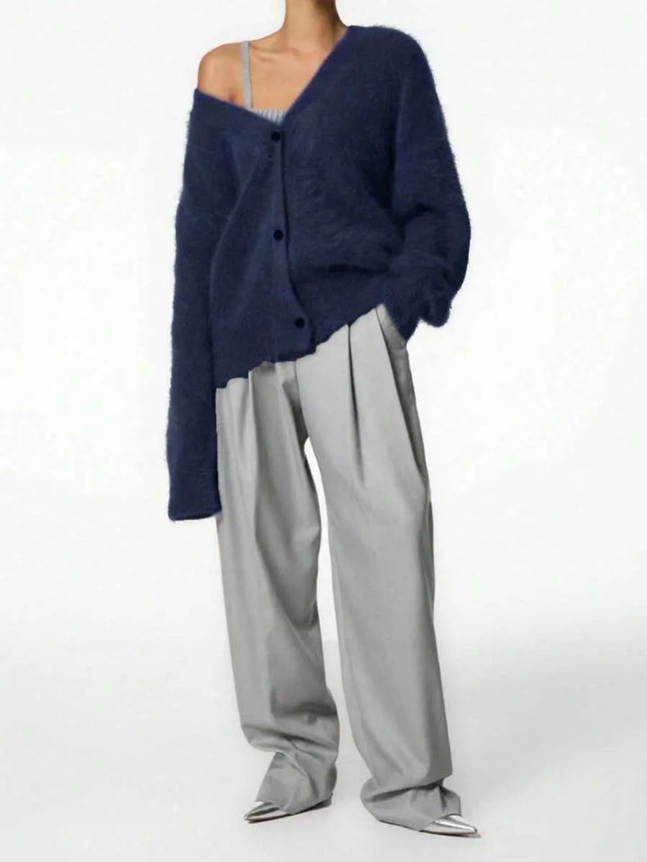 Oversized cardigan met V-hals