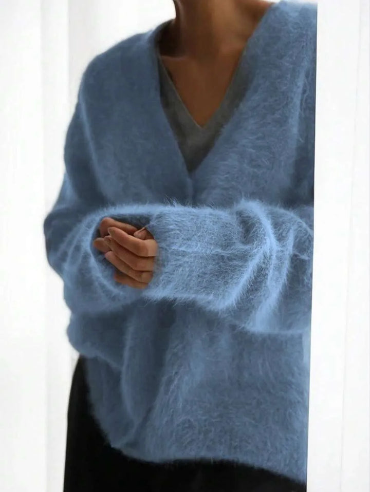Oversized cardigan met V-hals
