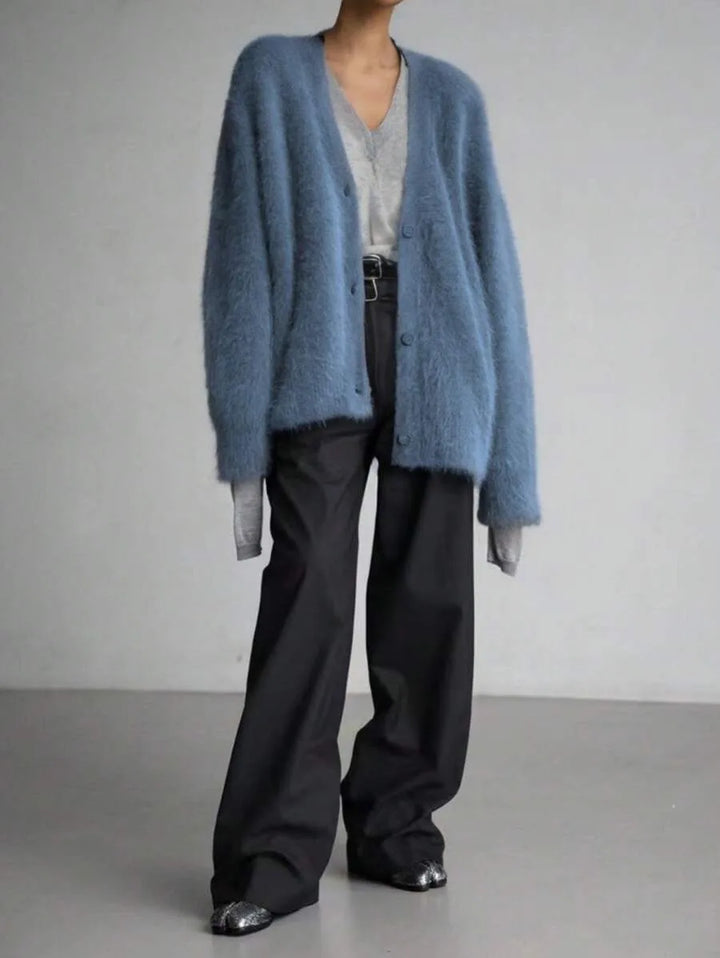 Oversized cardigan met V-hals