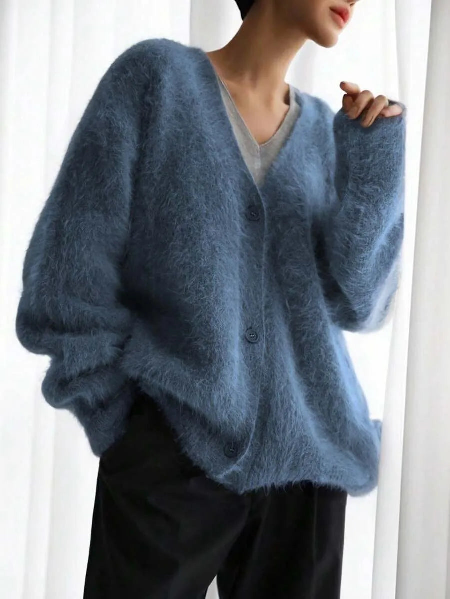 Oversized cardigan met V-hals