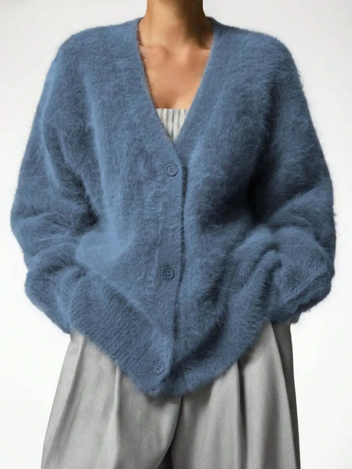 Oversized cardigan met V-hals