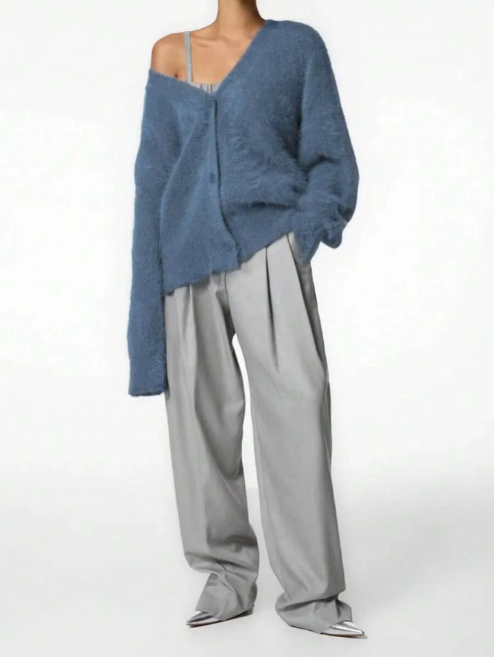 Oversized cardigan met V-hals