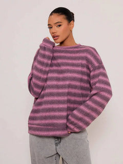 Oversized sweater met gestreept patroon
