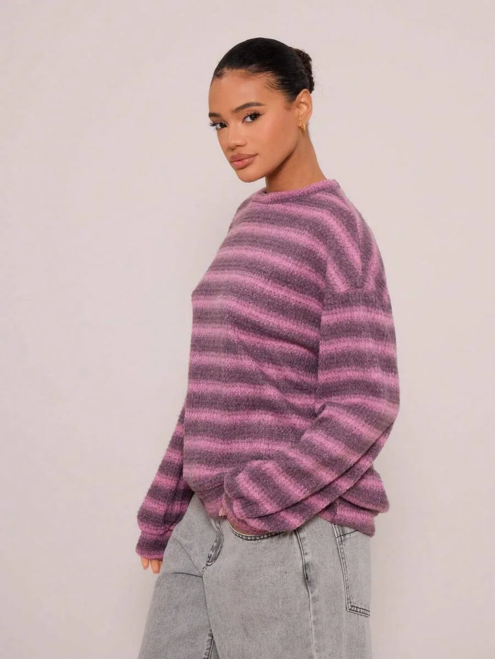 Oversized sweater met gestreept patroon