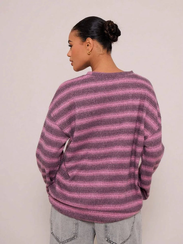 Oversized sweater met gestreept patroon