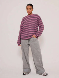 Oversized sweater met gestreept patroon