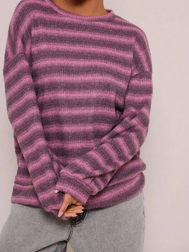 Oversized sweater met gestreept patroon