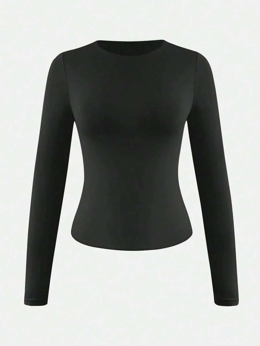 Slim fit T-shirt met lange mouwen