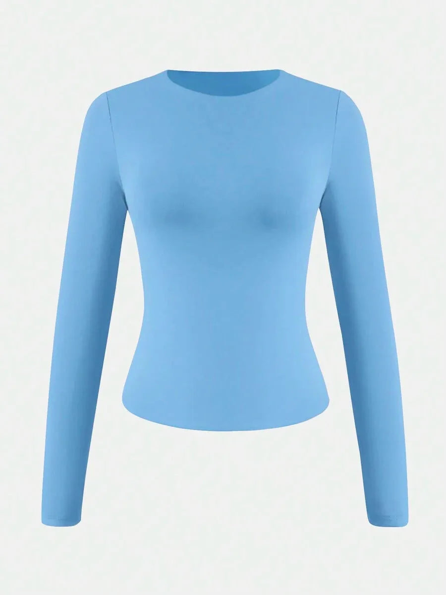 Slim fit T-shirt met lange mouwen