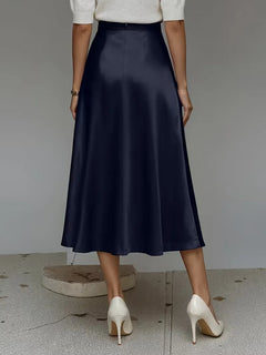 Satijnen rok met hoge taille