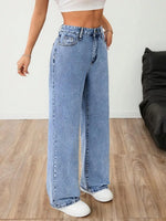 Wide leg denim pants