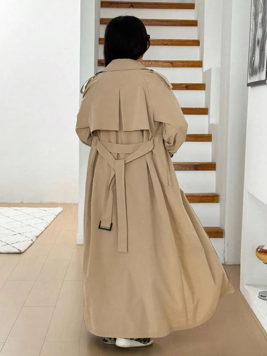 Oversized trench coat met ceintuur