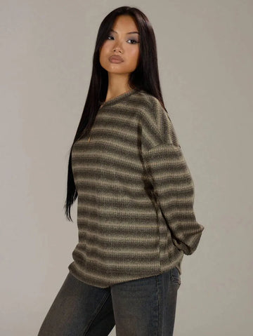 Oversized sweater met gestreept patroon