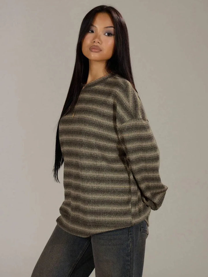 Oversized sweater met gestreept patroon