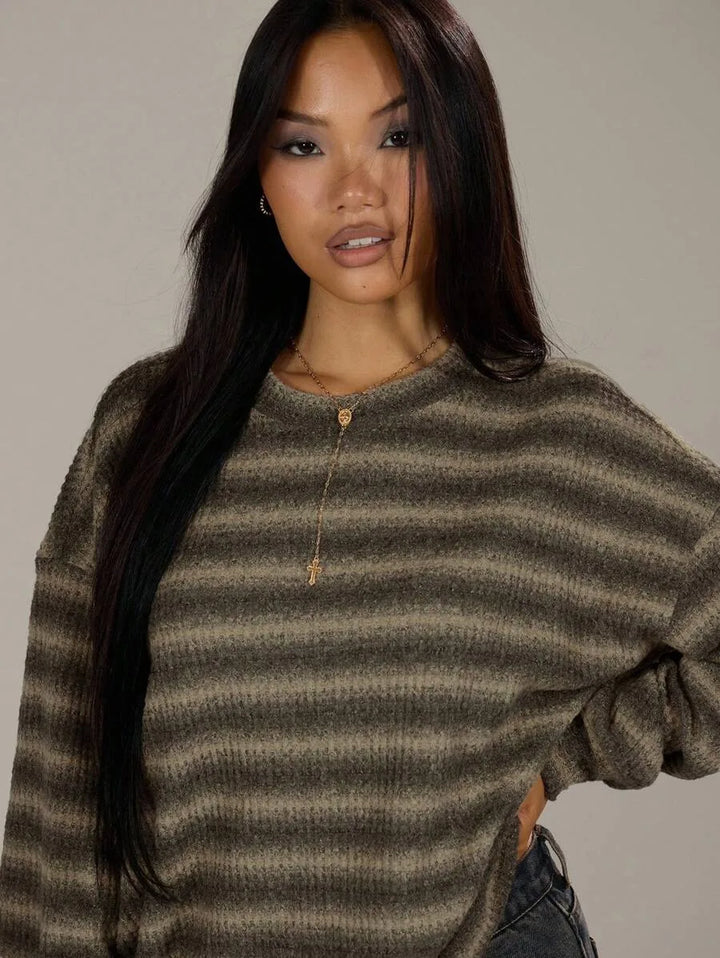 Oversized sweater met gestreept patroon