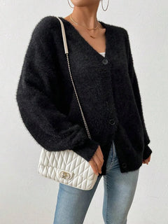 Oversized cardigan met V-hals