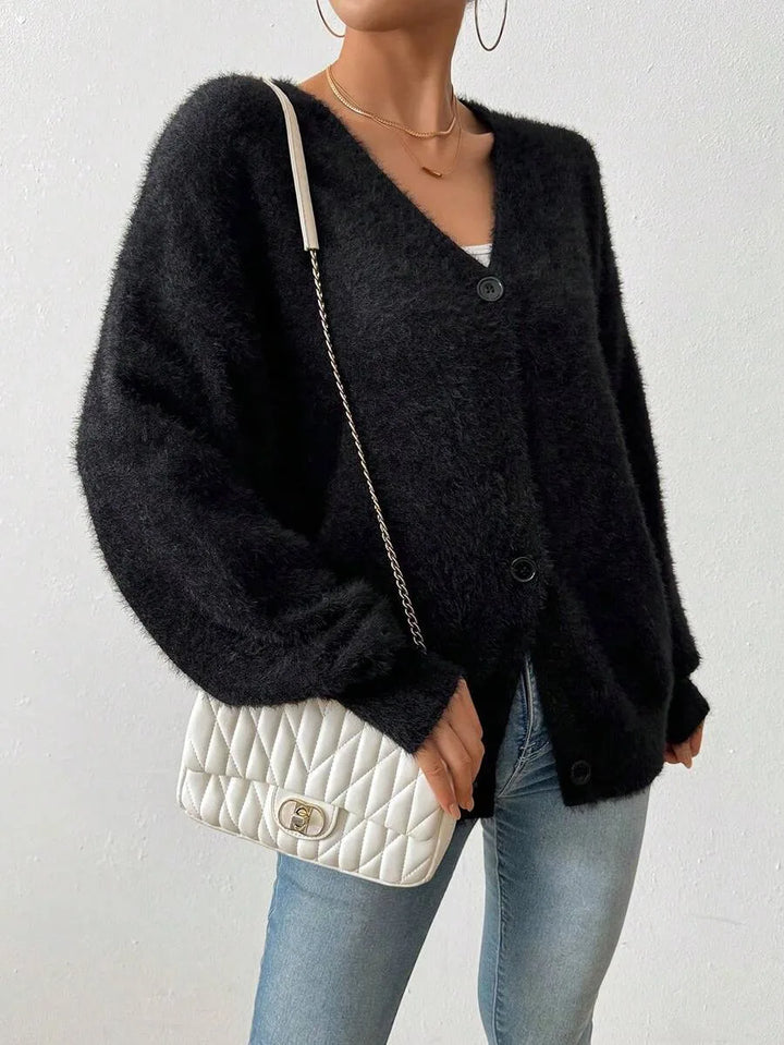 Oversized cardigan met V-hals