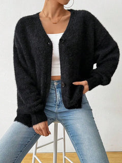 Oversized cardigan met V-hals