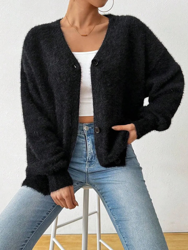 Oversized cardigan met V-hals