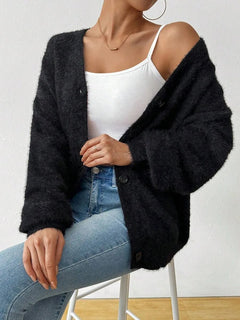 Oversized cardigan met V-hals