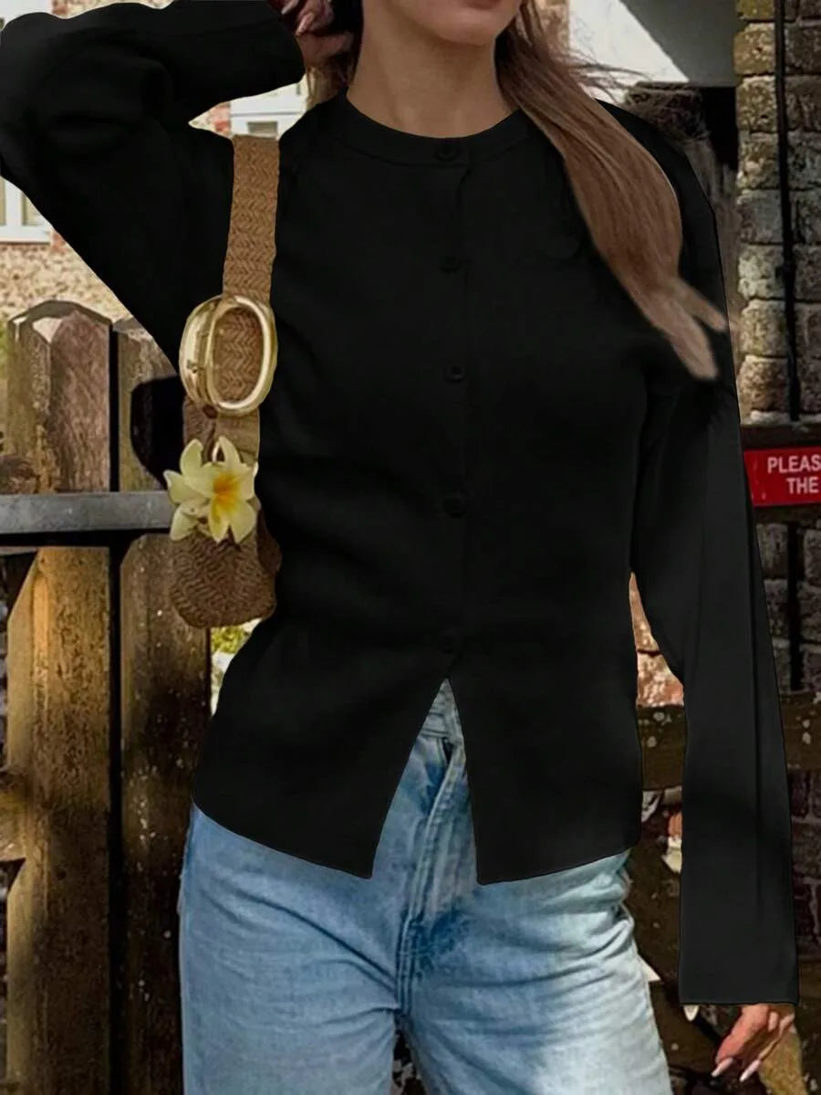 Cardigan met knopen en lange mouwen