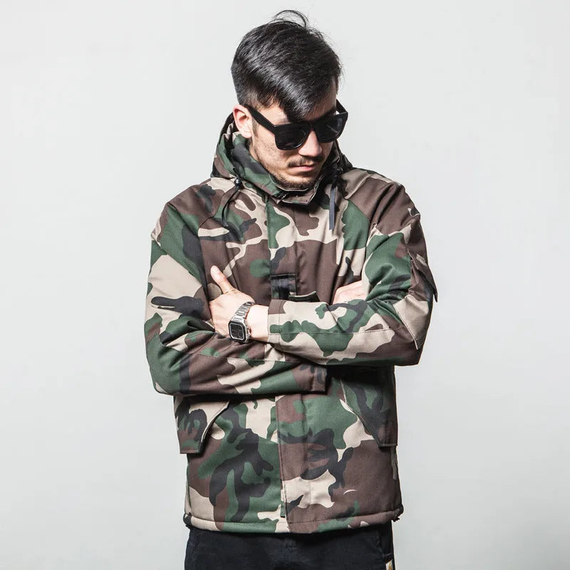 Parka met camouflagepatroon