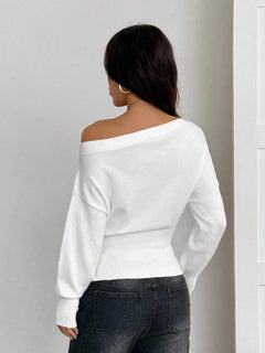 Oversized trui met asymmetrische hals