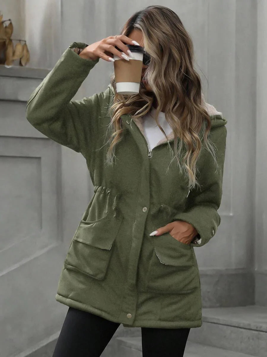 Hooded parka met trekkoord