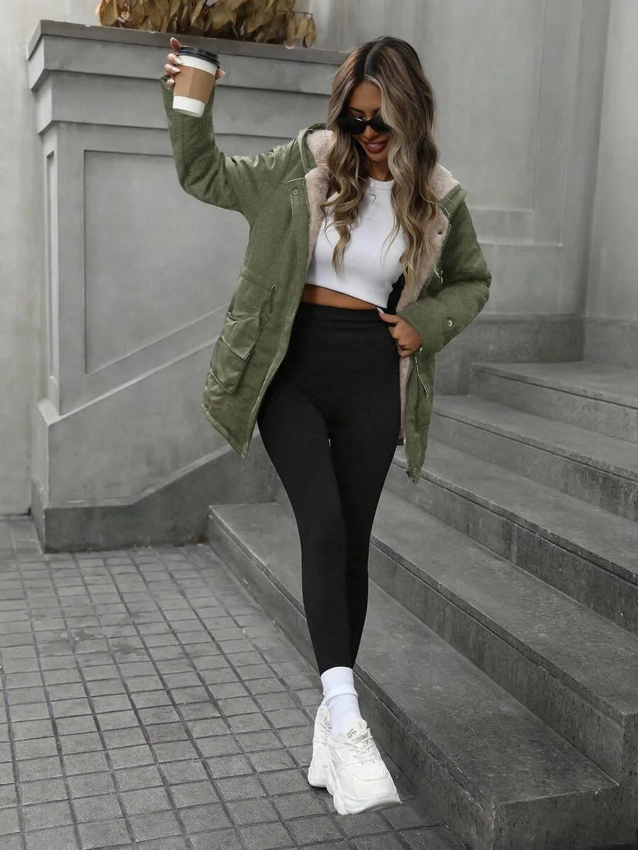 Hooded parka met trekkoord
