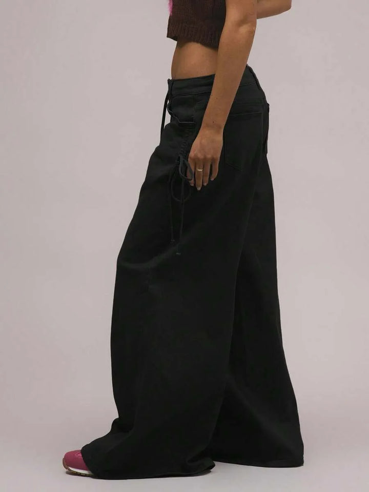Wide leg broek met drawstrings