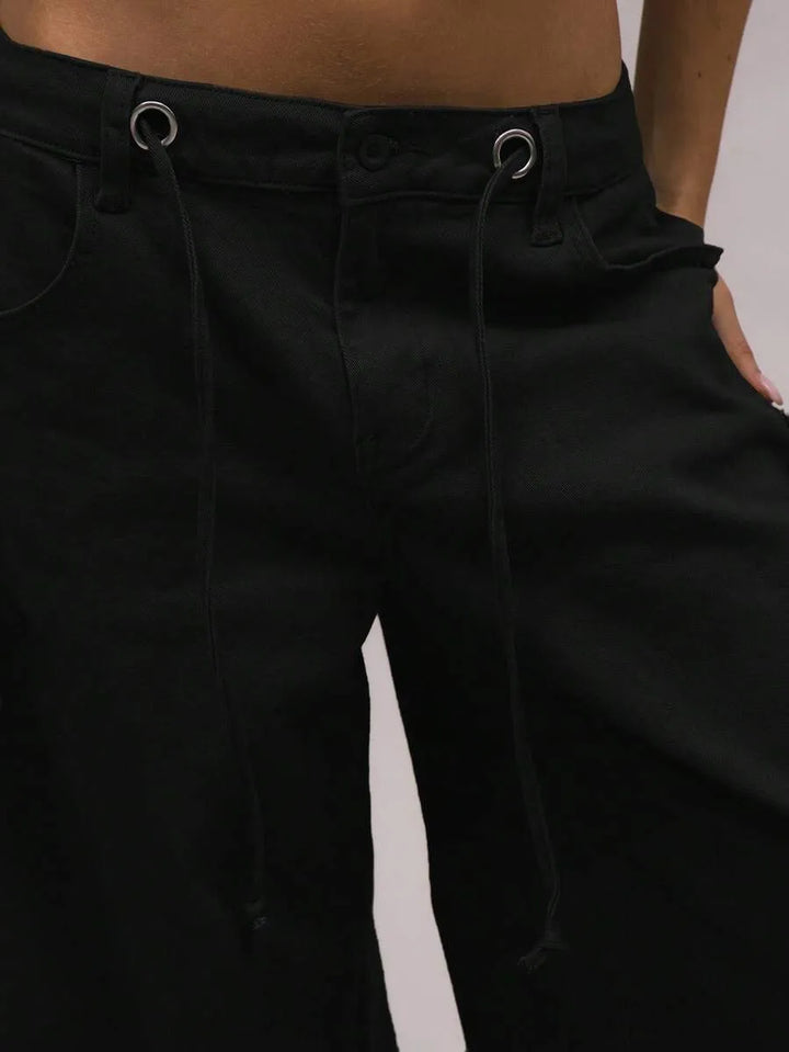 Wide leg broek met drawstrings