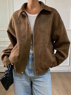 Oversized jas met rits