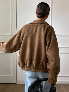 Oversized jas met rits