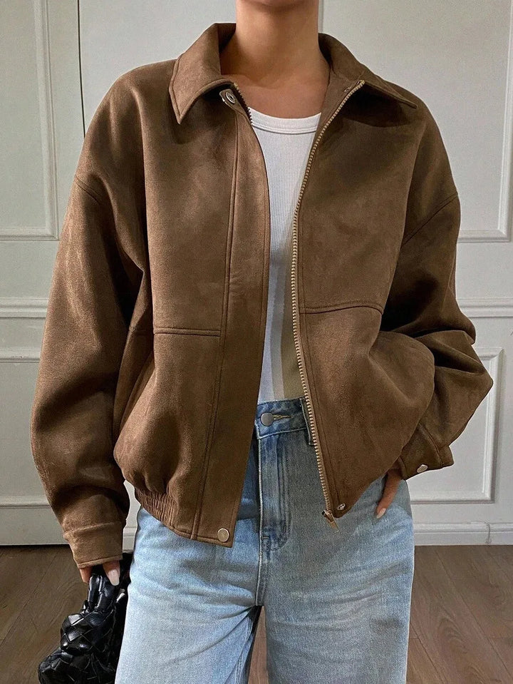 Oversized jas met rits