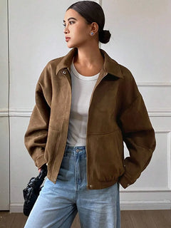Oversized jas met rits