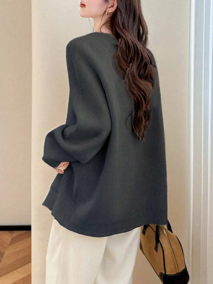 Oversized cardigan met V-hals